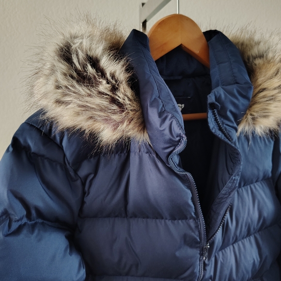 Lands' End Women’s Down Maxi Winter Coat Coat Removable Hood Large 14-16 - Picture 4 of 4